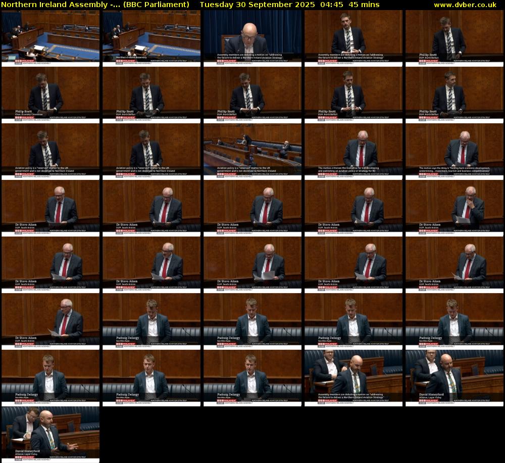 Northern Ireland Assembly -... (BBC Parliament) Tuesday 30 September 2025 04:45 - 05:30