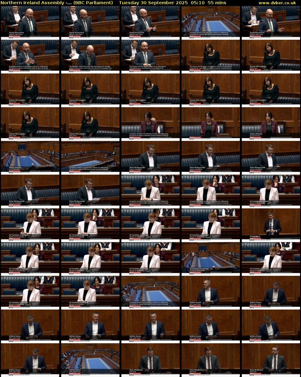 Northern Ireland Assembly -... (BBC Parliament) Tuesday 30 September 2025 05:10 - 06:05