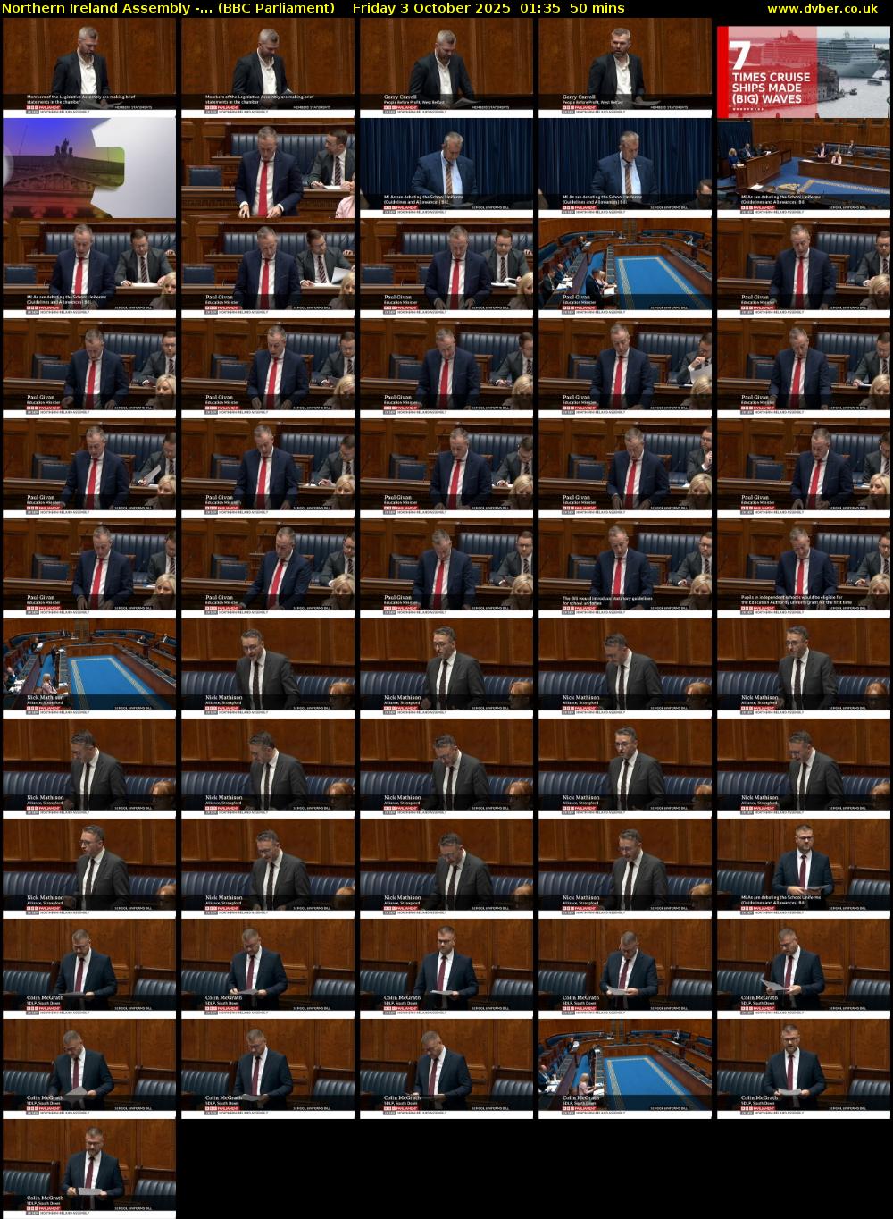 Northern Ireland Assembly -... (BBC Parliament) Friday 3 October 2025 01:35 - 02:25
