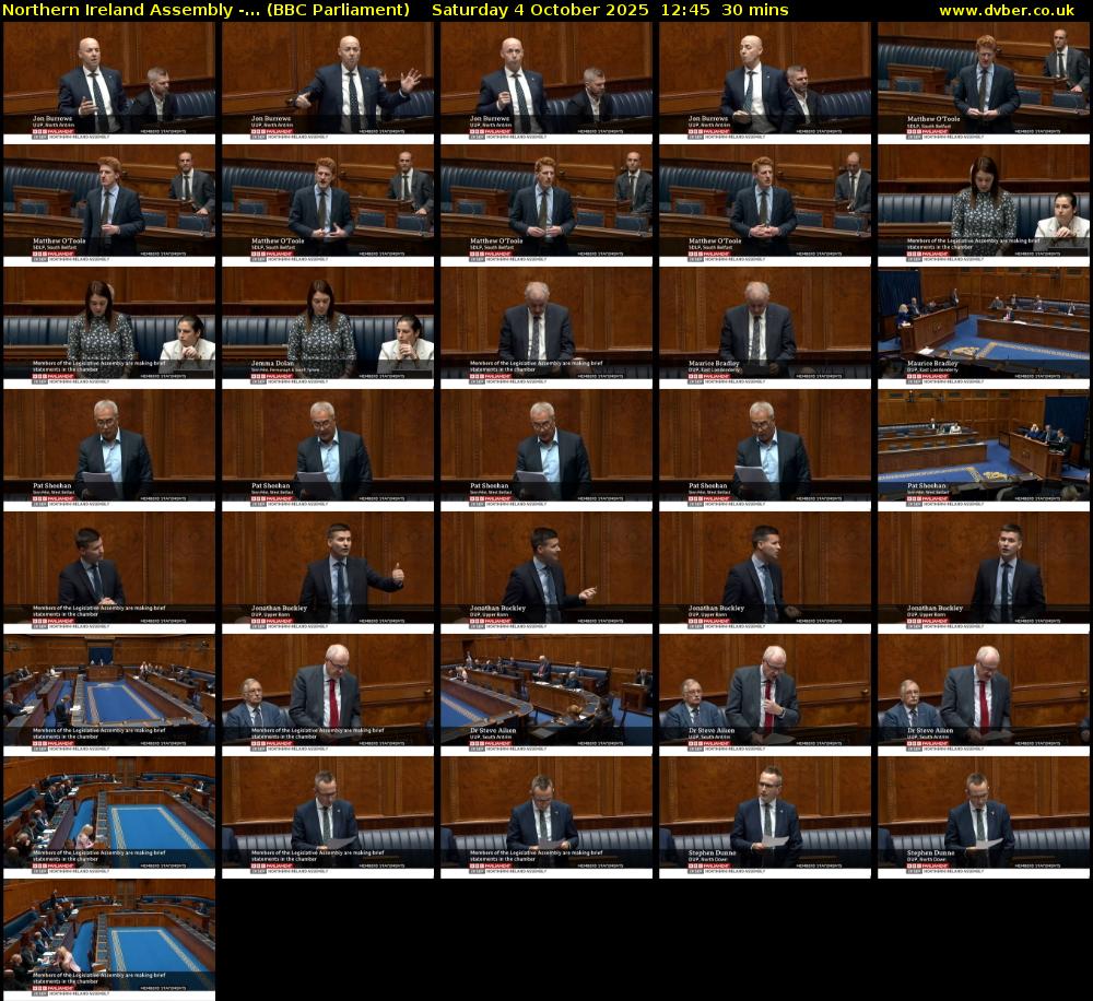 Northern Ireland Assembly -... (BBC Parliament) Saturday 4 October 2025 12:45 - 13:15