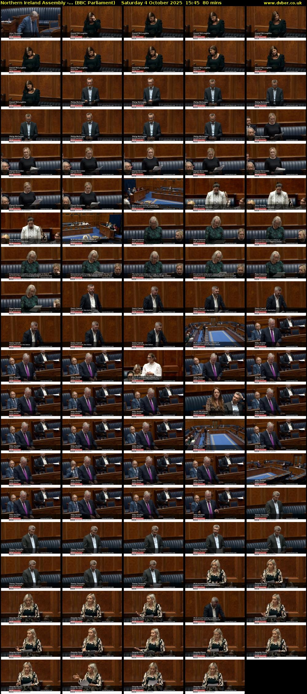 Northern Ireland Assembly -... (BBC Parliament) Saturday 4 October 2025 15:45 - 17:05