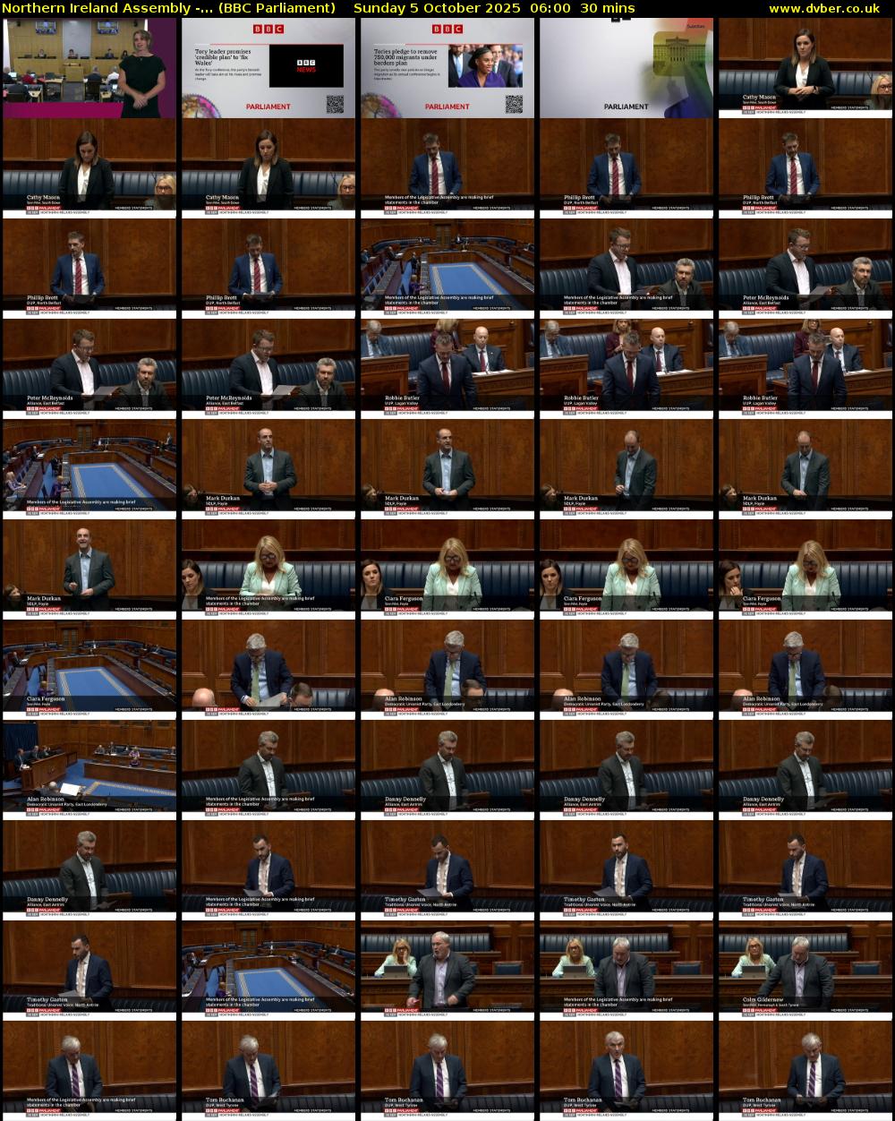 Northern Ireland Assembly -... (BBC Parliament) Sunday 5 October 2025 06:00 - 06:30