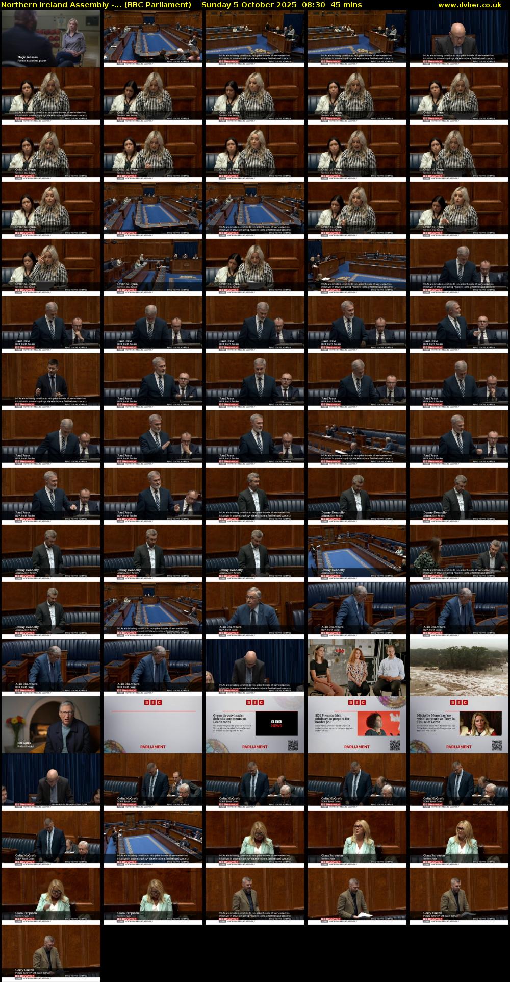 Northern Ireland Assembly -... (BBC Parliament) Sunday 5 October 2025 08:30 - 09:15