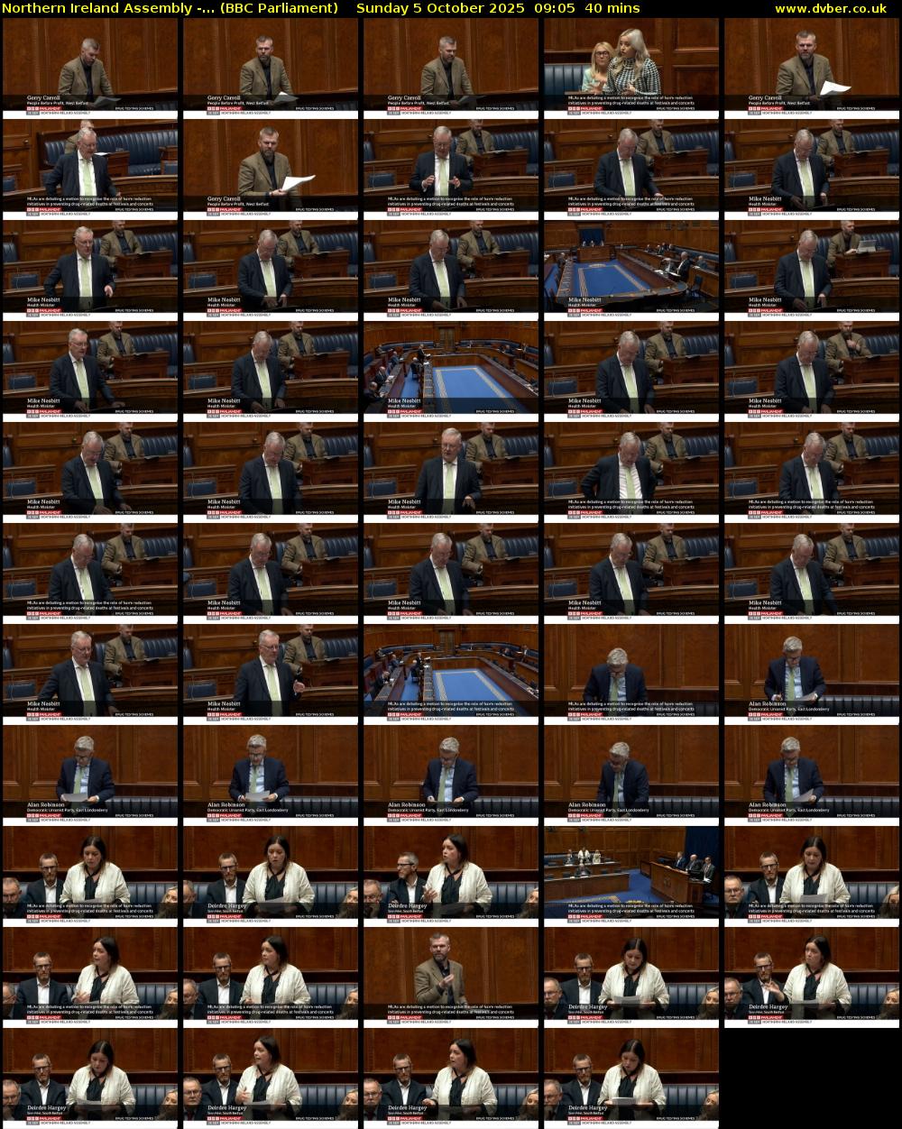 Northern Ireland Assembly -... (BBC Parliament) Sunday 5 October 2025 09:05 - 09:45