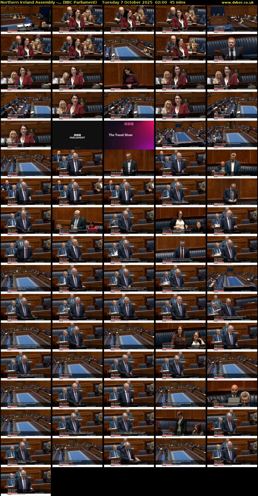 Northern Ireland Assembly -... (BBC Parliament) Tuesday 7 October 2025 02:00 - 02:45