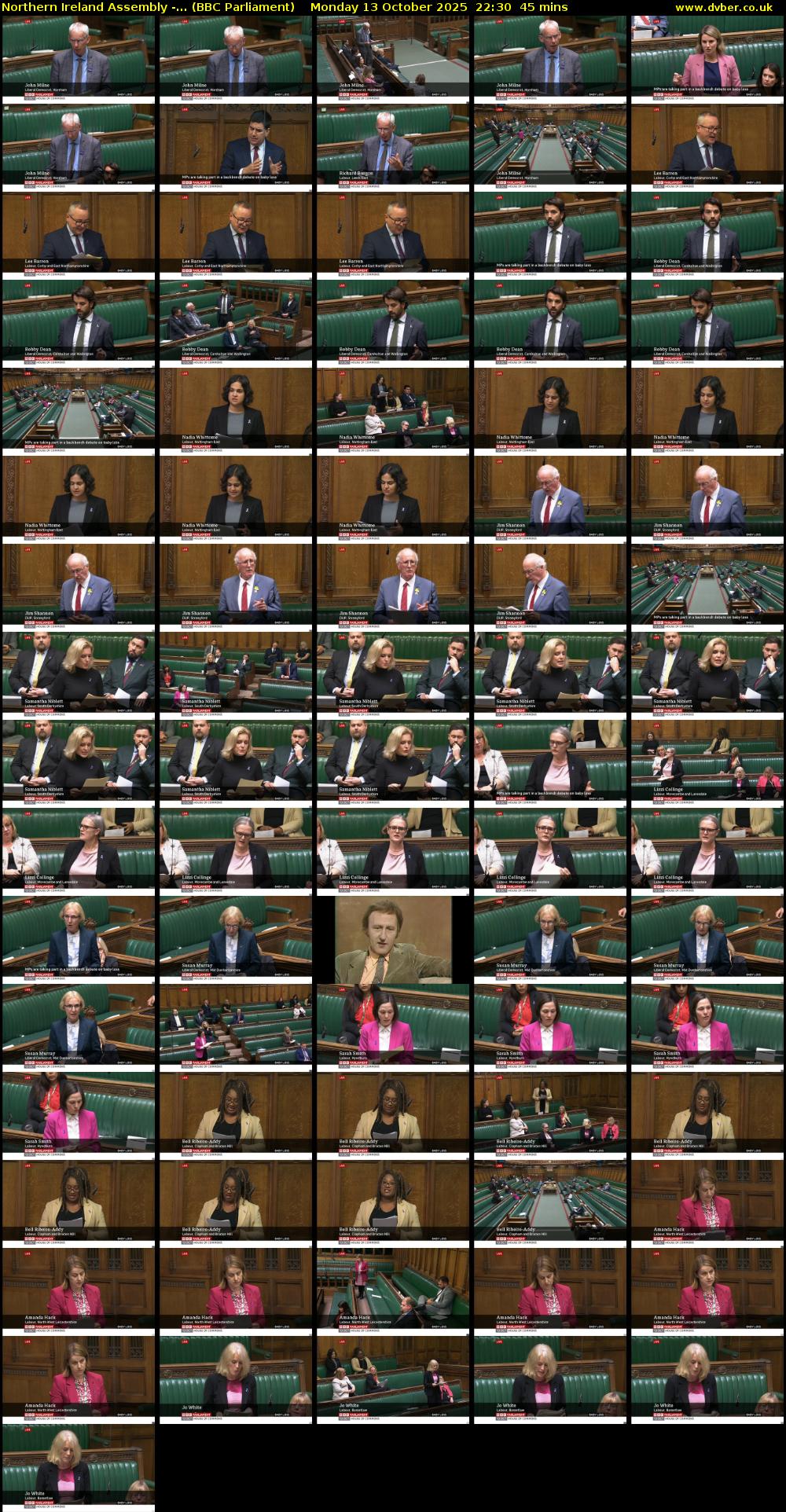 Northern Ireland Assembly -... (BBC Parliament) Monday 13 October 2025 22:30 - 23:15