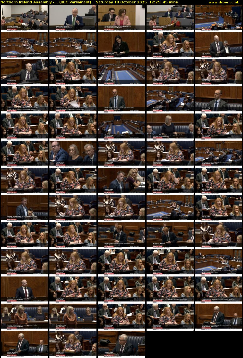 Northern Ireland Assembly -... (BBC Parliament) Saturday 18 October 2025 12:25 - 13:10