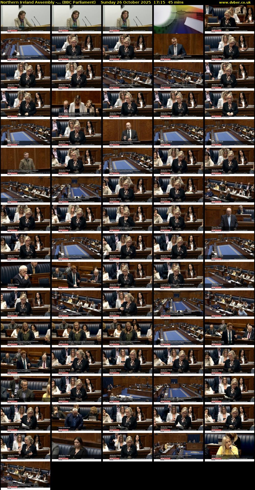 Northern Ireland Assembly -... (BBC Parliament) Sunday 26 October 2025 17:15 - 18:00