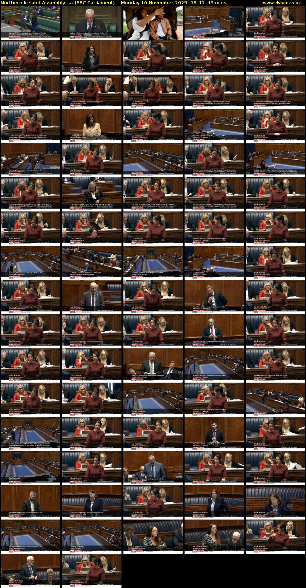 Northern Ireland Assembly -... (BBC Parliament) Monday 10 November 2025 08:40 - 09:25
