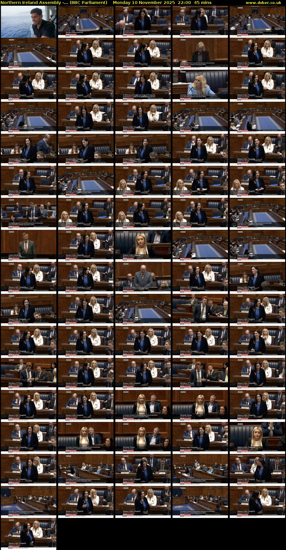 Northern Ireland Assembly -... (BBC Parliament) Monday 10 November 2025 22:00 - 22:45