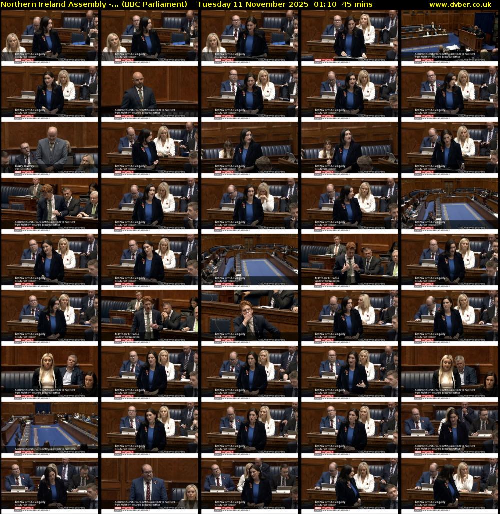 Northern Ireland Assembly -... (BBC Parliament) Tuesday 11 November 2025 01:10 - 01:55
