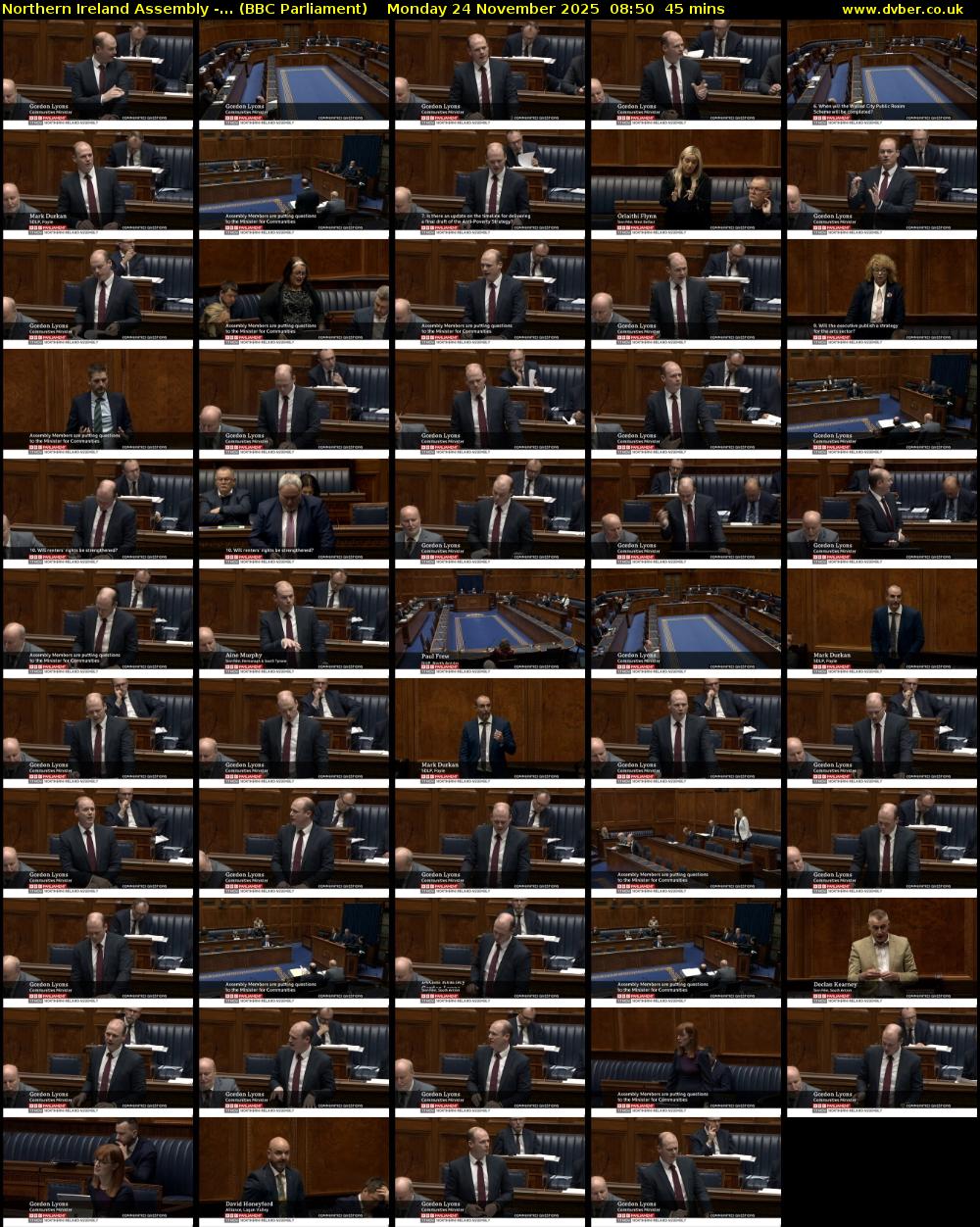 Northern Ireland Assembly -... (BBC Parliament) Monday 24 November 2025 08:50 - 09:35