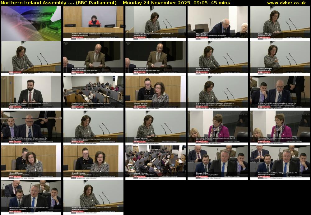 Northern Ireland Assembly -... (BBC Parliament) Monday 24 November 2025 09:05 - 09:50