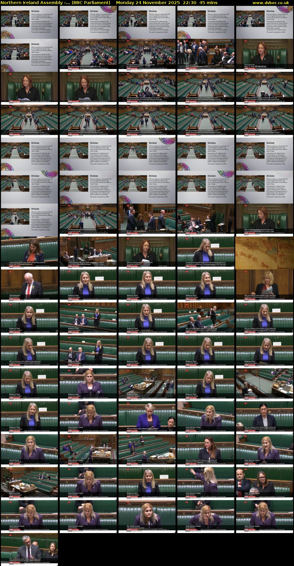 Northern Ireland Assembly -... (BBC Parliament) Monday 24 November 2025 22:30 - 23:15