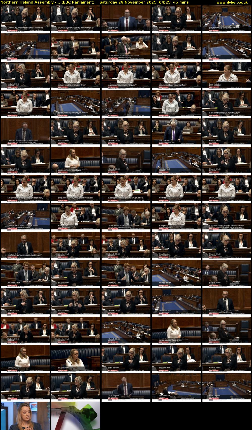 Northern Ireland Assembly -... (BBC Parliament) Saturday 29 November 2025 04:25 - 05:10