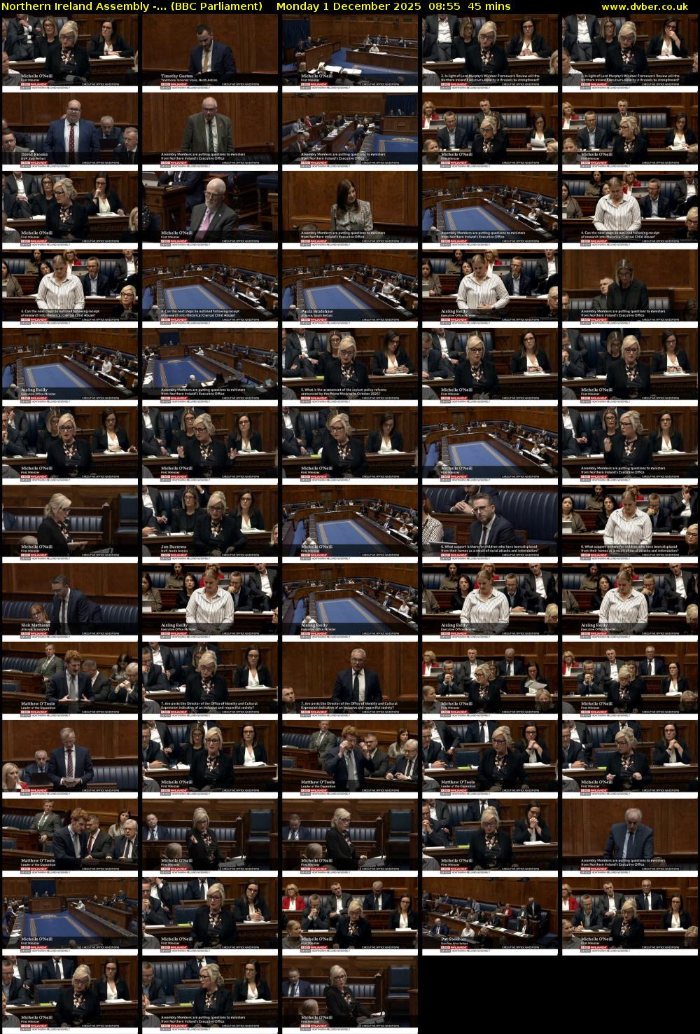 Northern Ireland Assembly -... (BBC Parliament) Monday 1 December 2025 08:55 - 09:40