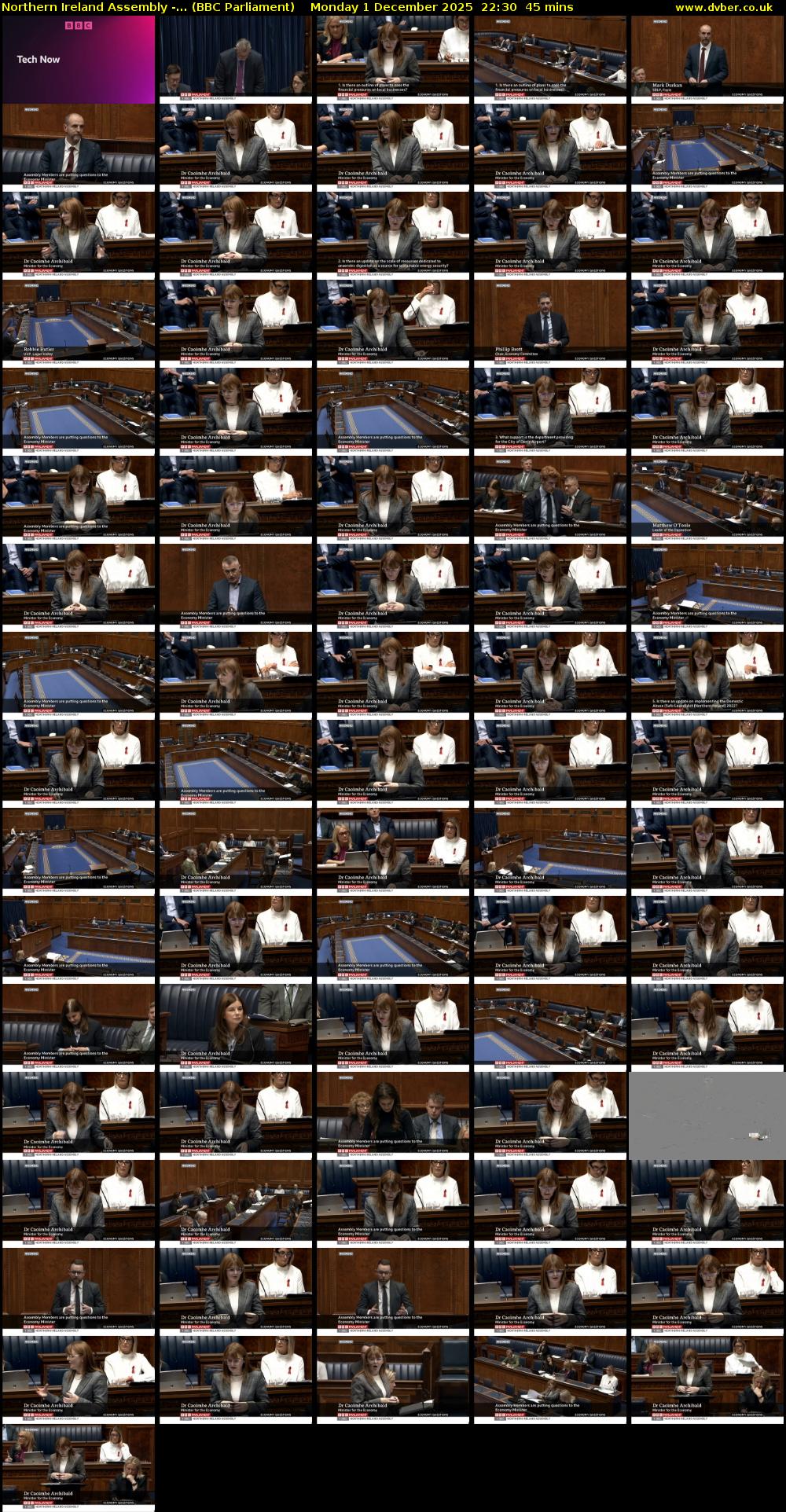 Northern Ireland Assembly -... (BBC Parliament) Monday 1 December 2025 22:30 - 23:15
