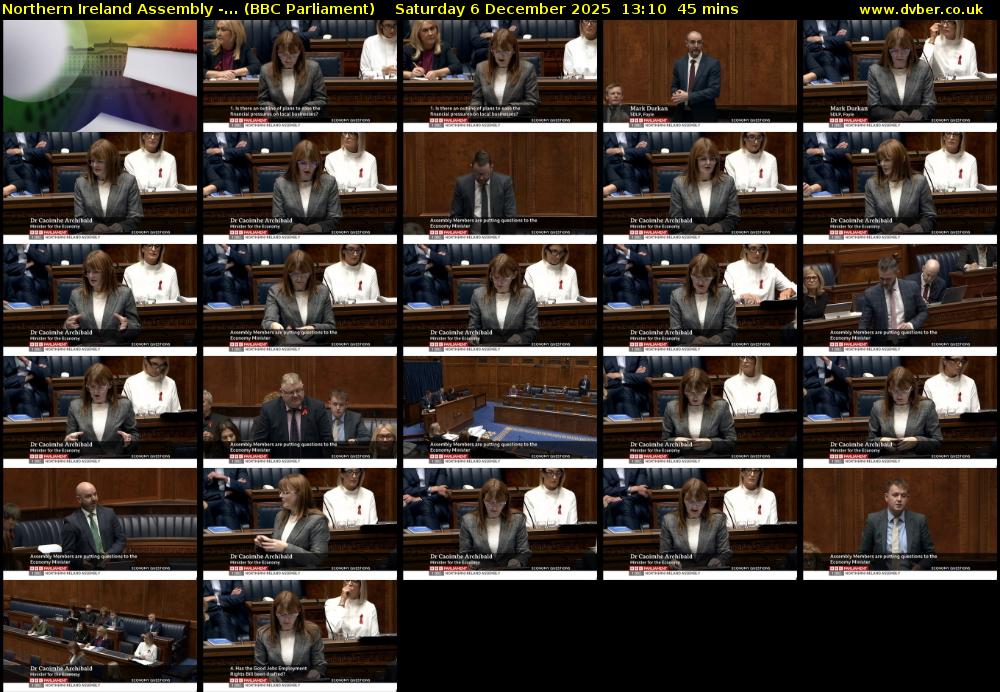 Northern Ireland Assembly -... (BBC Parliament) Saturday 6 December 2025 13:10 - 13:55
