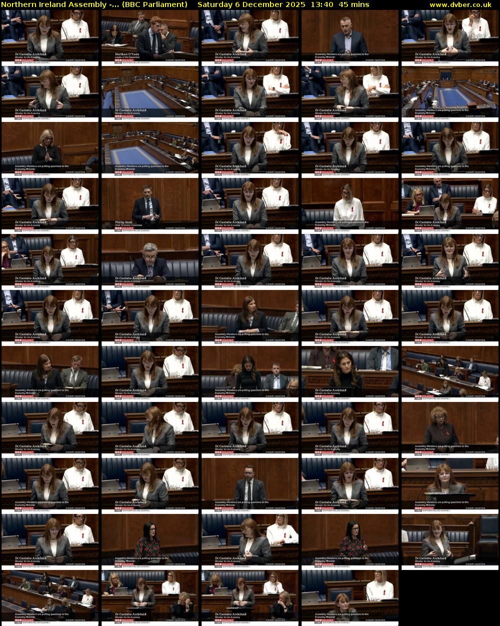Northern Ireland Assembly -... (BBC Parliament) Saturday 6 December 2025 13:40 - 14:25