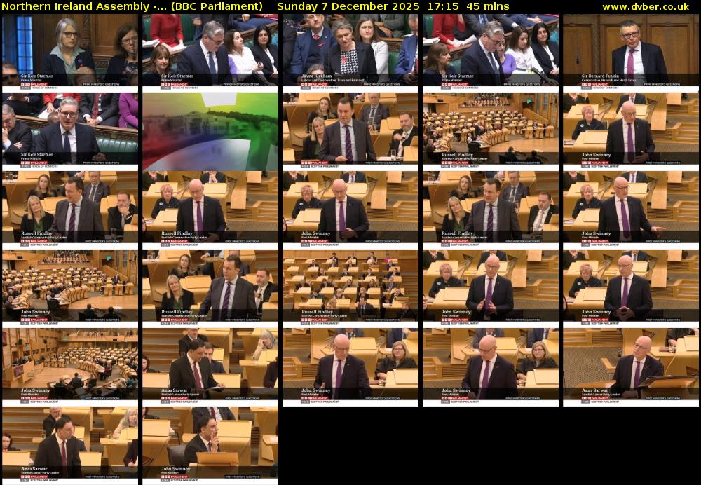 Northern Ireland Assembly -... (BBC Parliament) Sunday 7 December 2025 17:15 - 18:00