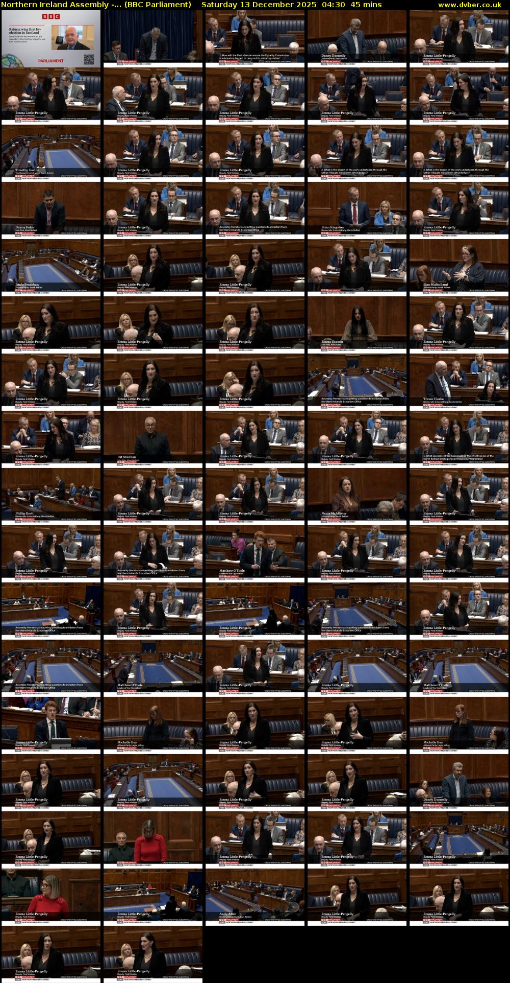 Northern Ireland Assembly -... (BBC Parliament) Saturday 13 December 2025 04:30 - 05:15