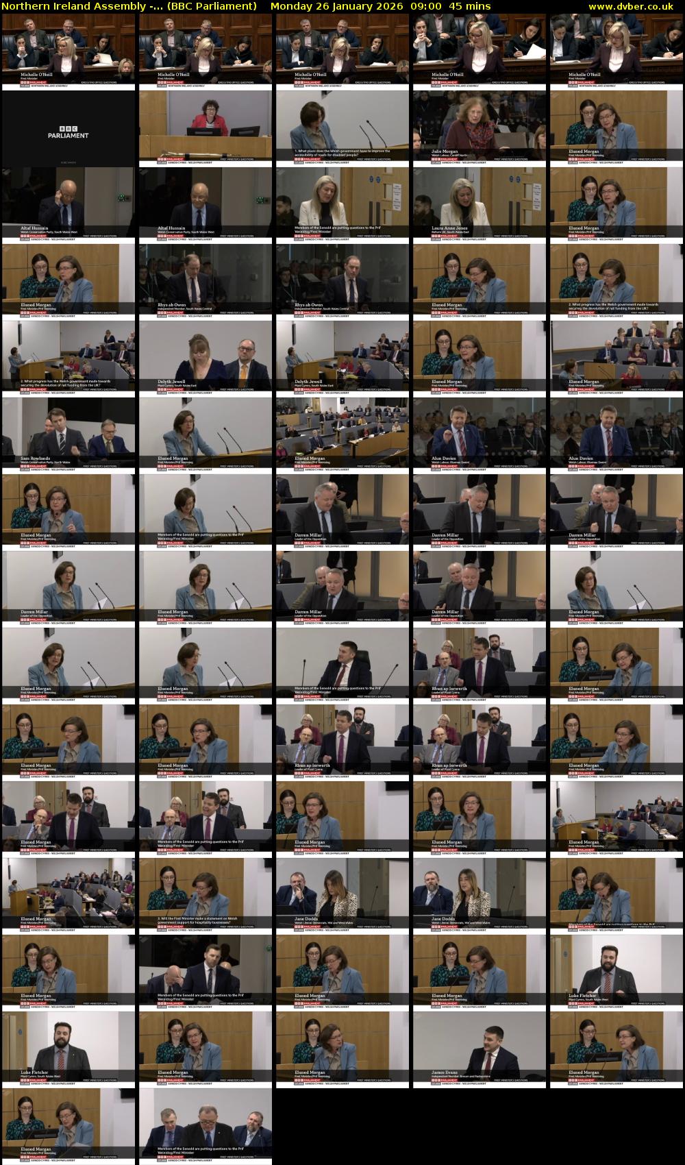 Northern Ireland Assembly -... (BBC Parliament) Monday 26 January 2026 09:00 - 09:45