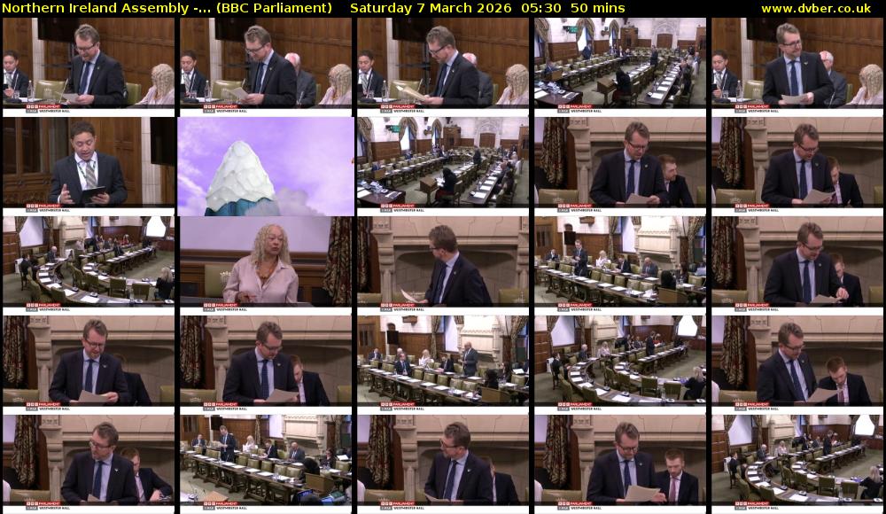 Northern Ireland Assembly -... (BBC Parliament) Saturday 7 March 2026 05:30 - 06:20