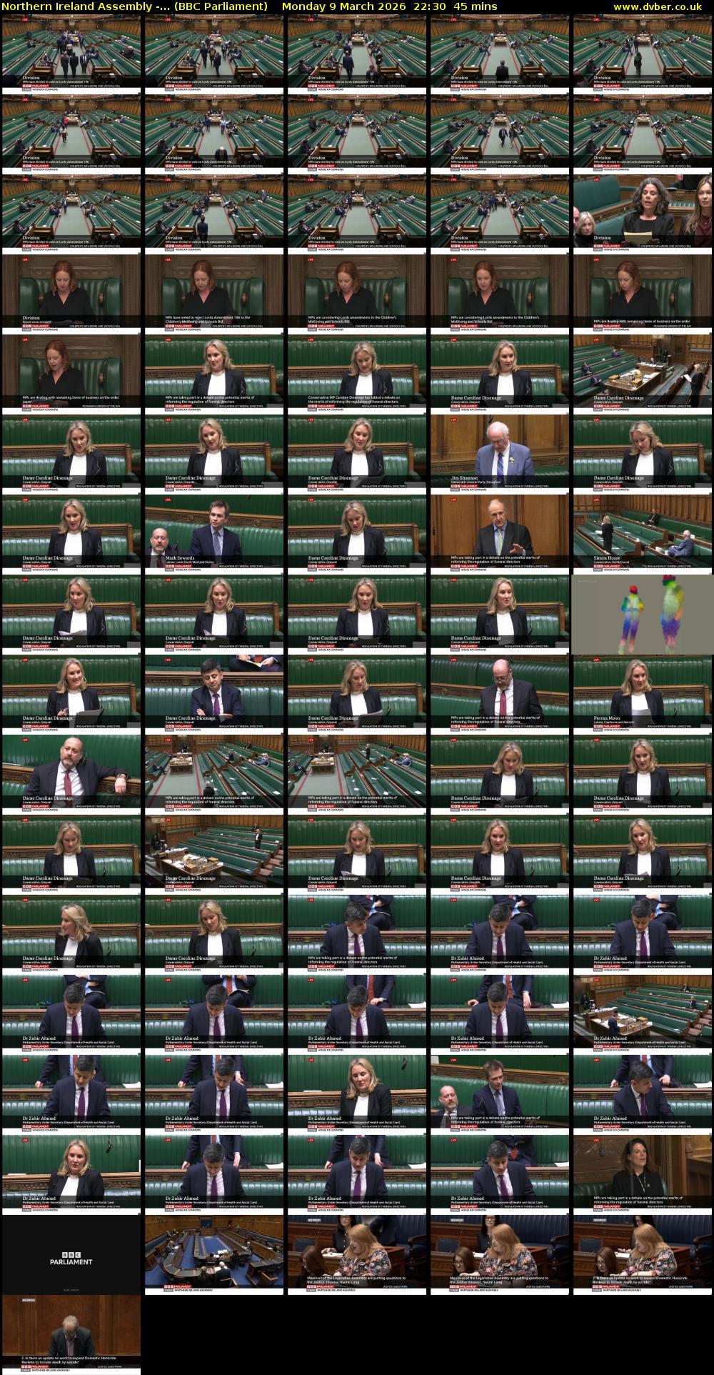Northern Ireland Assembly -... (BBC Parliament) Monday 9 March 2026 22:30 - 23:15