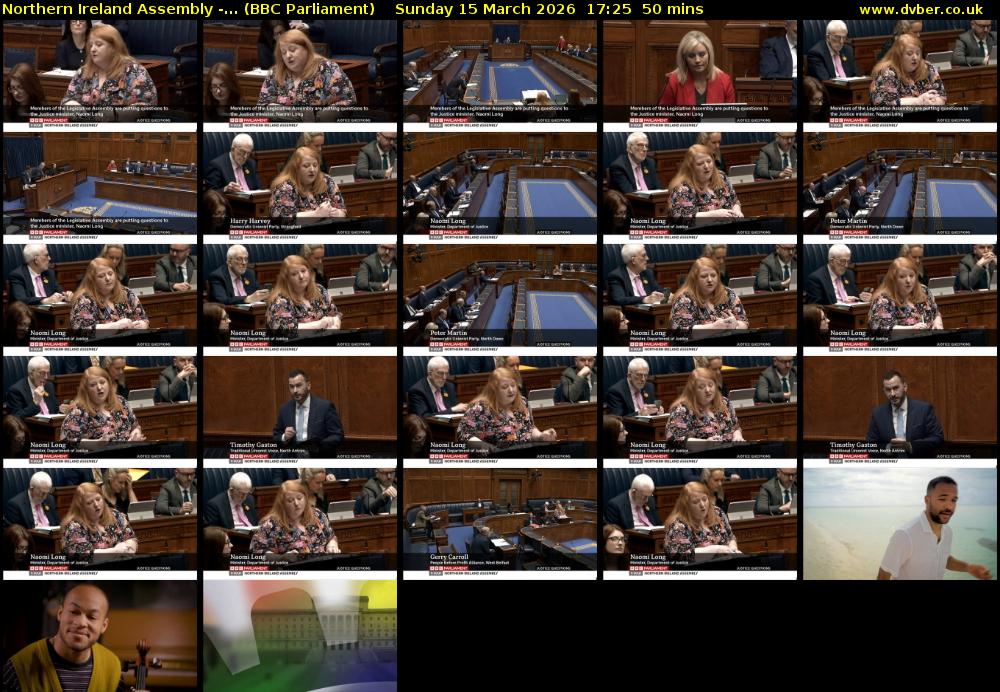 Northern Ireland Assembly -... (BBC Parliament) Sunday 15 March 2026 17:25 - 18:15