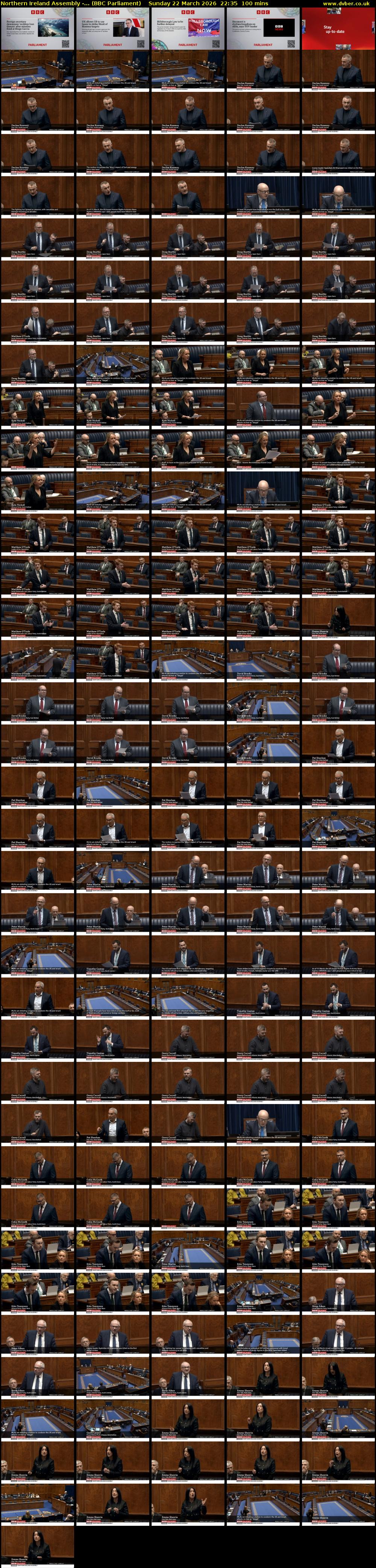 Northern Ireland Assembly -... (BBC Parliament) Sunday 22 March 2026 22:35 - 00:15