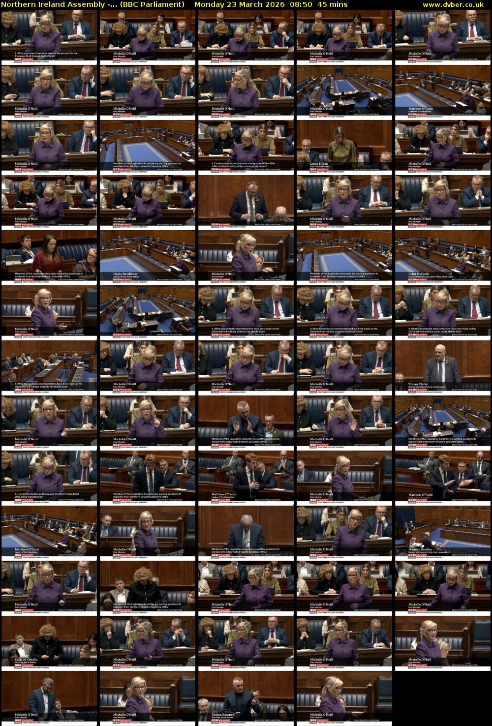 Northern Ireland Assembly -... (BBC Parliament) Monday 23 March 2026 08:50 - 09:35