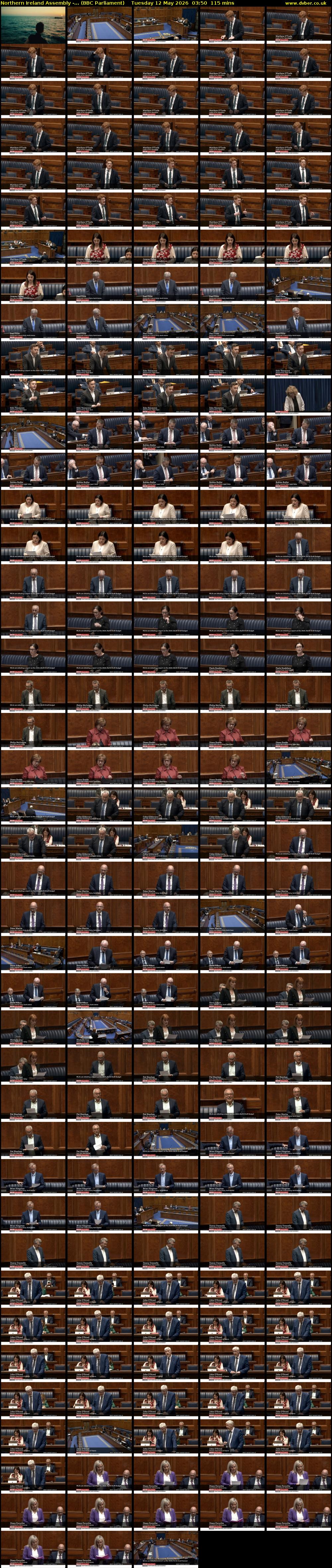 Northern Ireland Assembly -... (BBC Parliament) Tuesday 12 May 2026 03:50 - 05:45