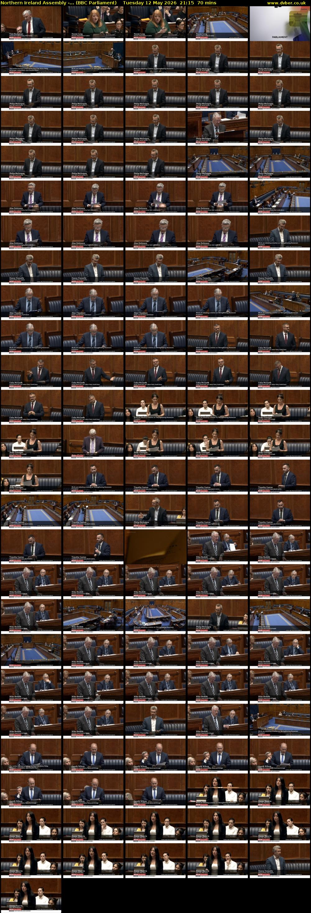 Northern Ireland Assembly -... (BBC Parliament) Tuesday 12 May 2026 21:15 - 22:25