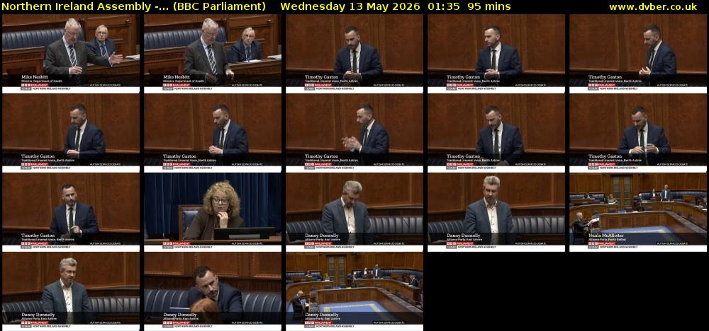 Northern Ireland Assembly -... (BBC Parliament) Wednesday 13 May 2026 01:35 - 03:10