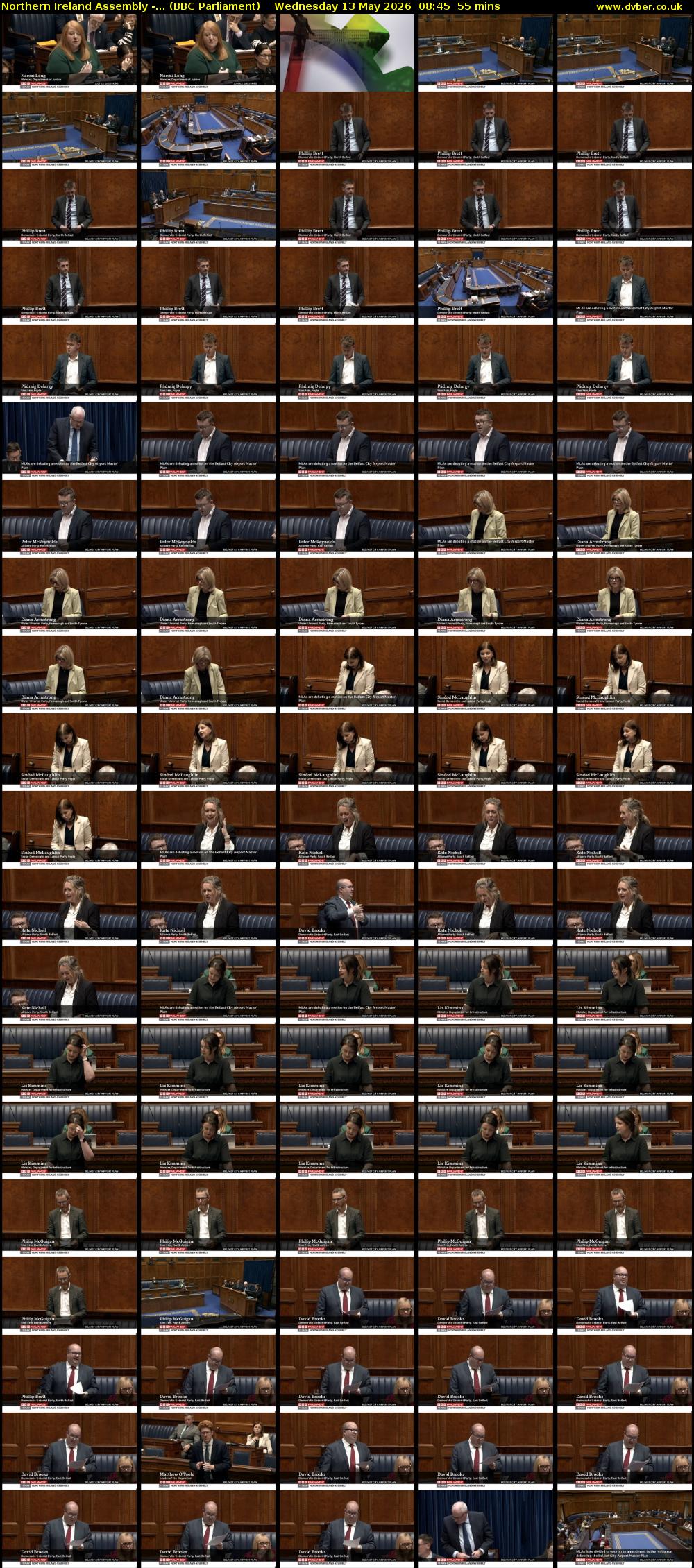 Northern Ireland Assembly -... (BBC Parliament) Wednesday 13 May 2026 08:45 - 09:40