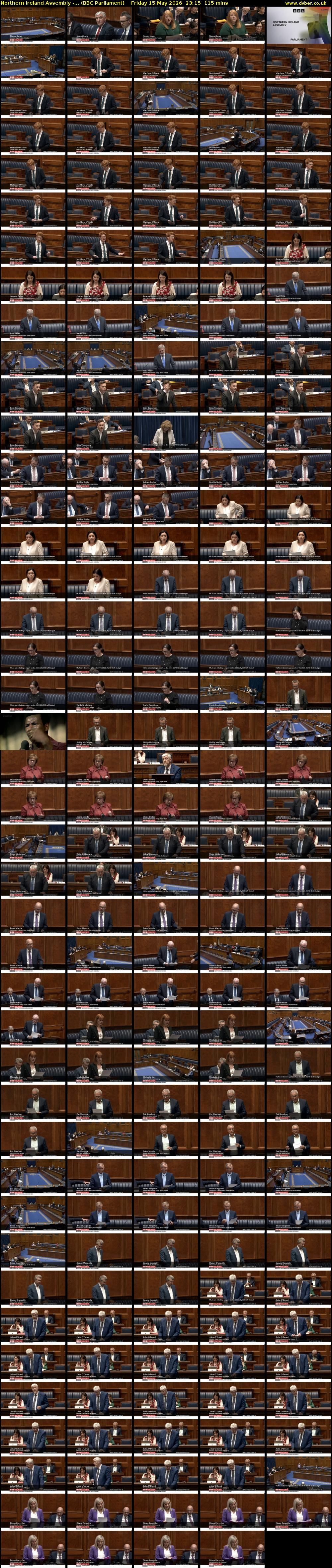 Northern Ireland Assembly -... (BBC Parliament) Friday 15 May 2026 23:15 - 01:10