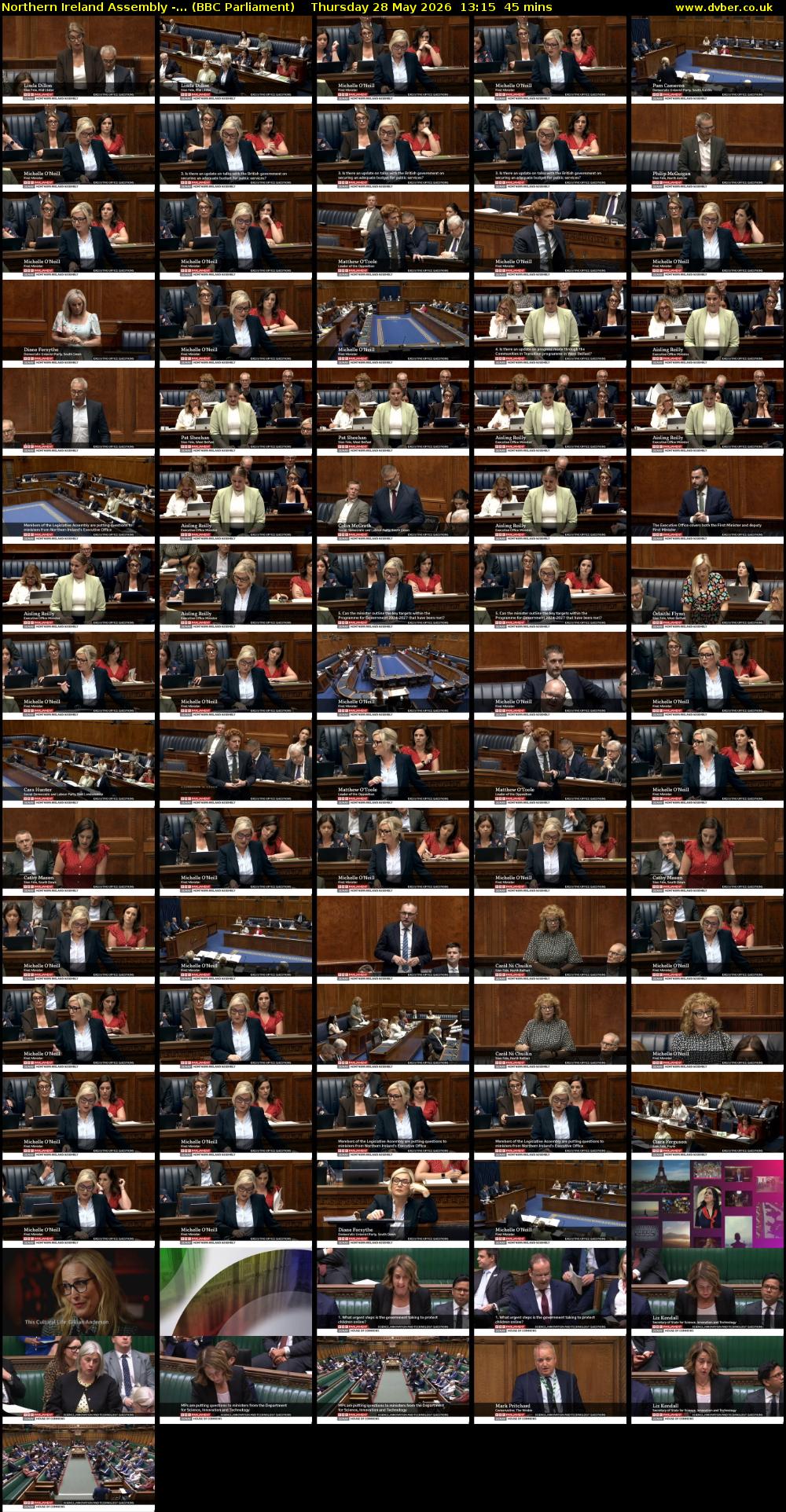 Northern Ireland Assembly -... (BBC Parliament) Thursday 28 May 2026 13:15 - 14:00