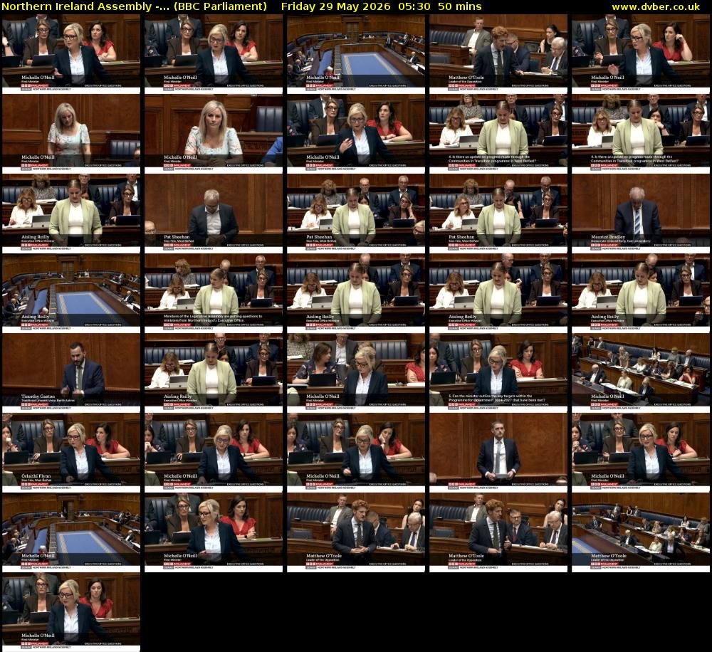 Northern Ireland Assembly -... (BBC Parliament) Friday 29 May 2026 05:30 - 06:20