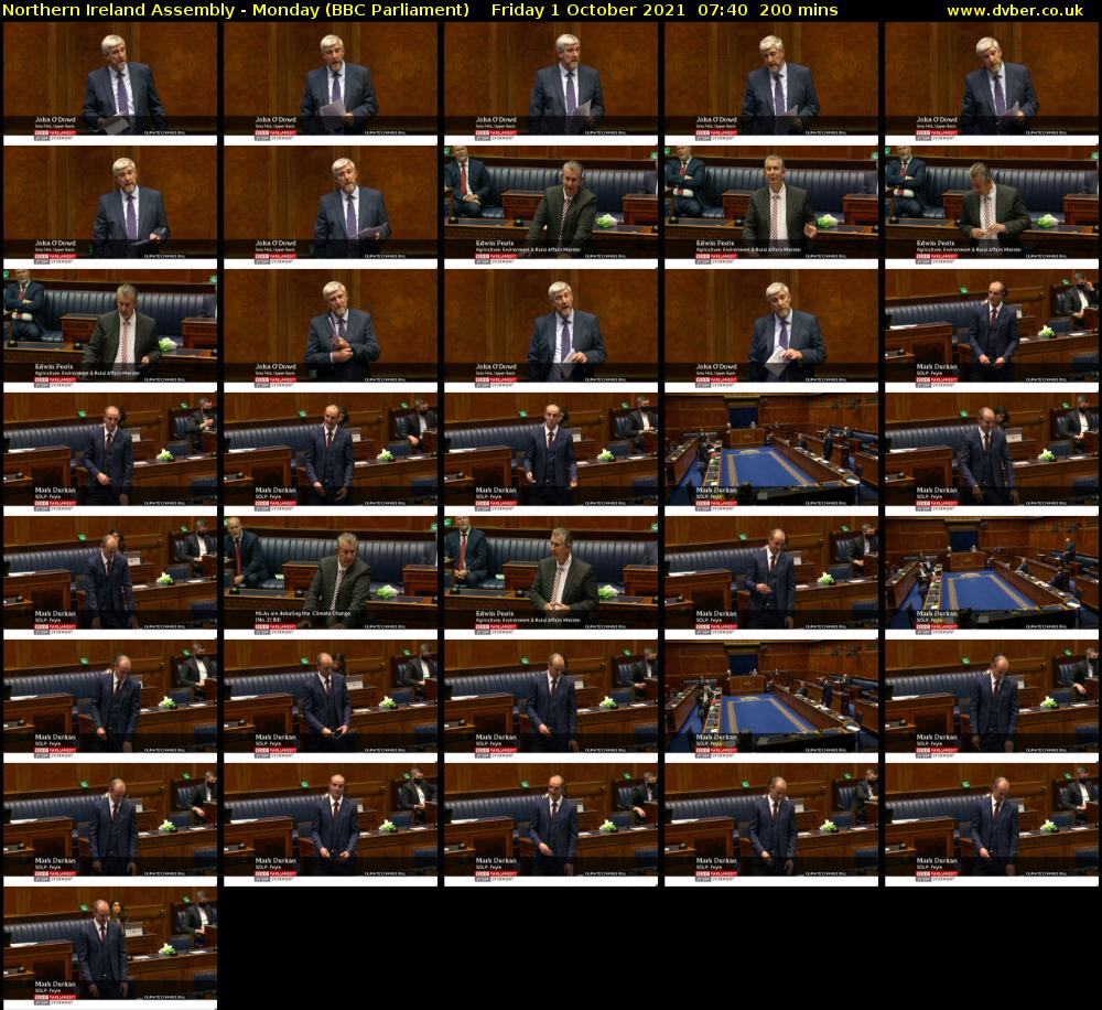 Northern Ireland Assembly - Monday (BBC Parliament) Friday 1 October 2021 07:40 - 11:00