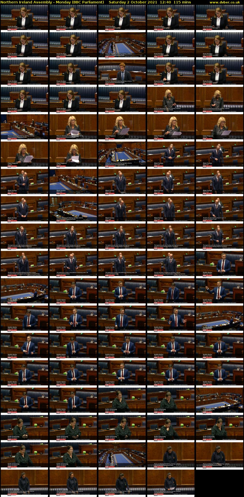 Northern Ireland Assembly - Monday (BBC Parliament) Saturday 2 October 2021 12:40 - 14:35