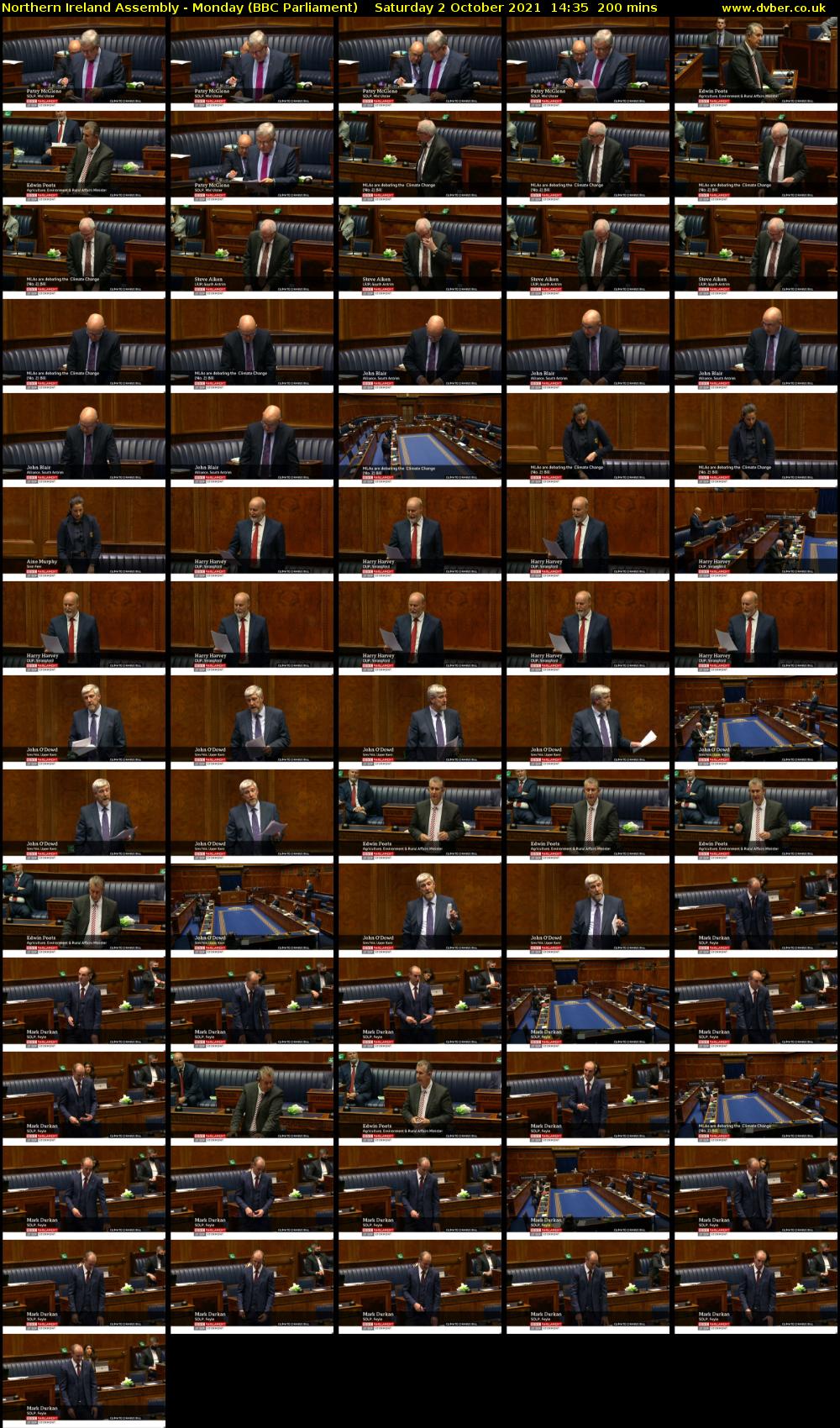 Northern Ireland Assembly - Monday (BBC Parliament) Saturday 2 October 2021 14:35 - 17:55