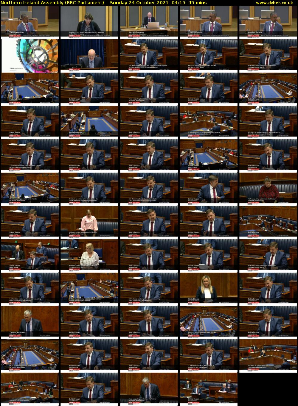 Northern Ireland Assembly (BBC Parliament) Sunday 24 October 2021 04:15 - 05:00