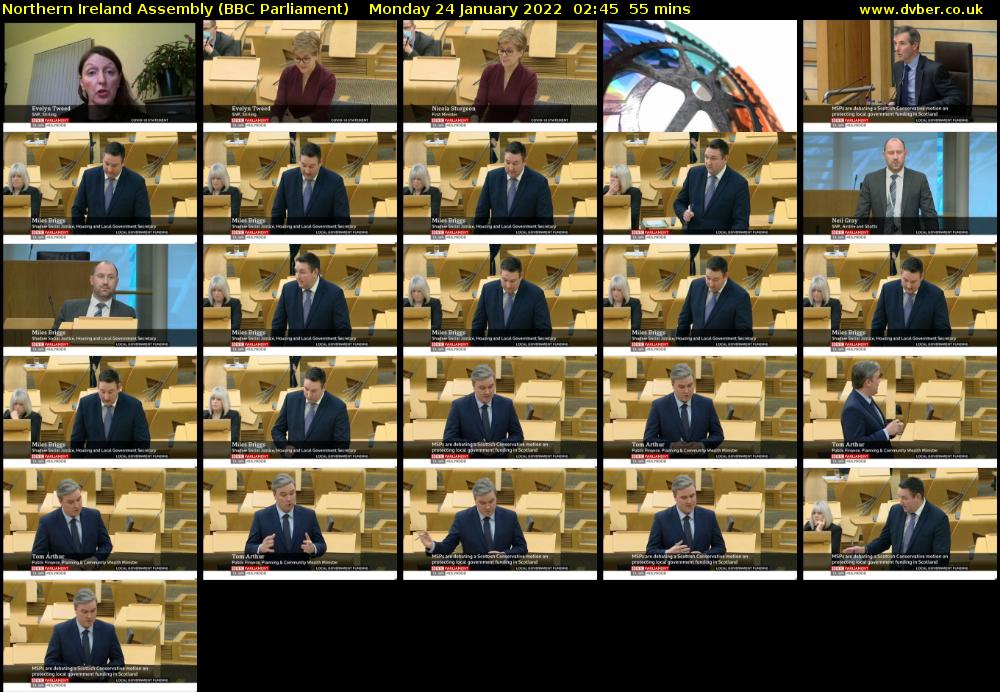 Northern Ireland Assembly (BBC Parliament) Monday 24 January 2022 02:45 - 03:40