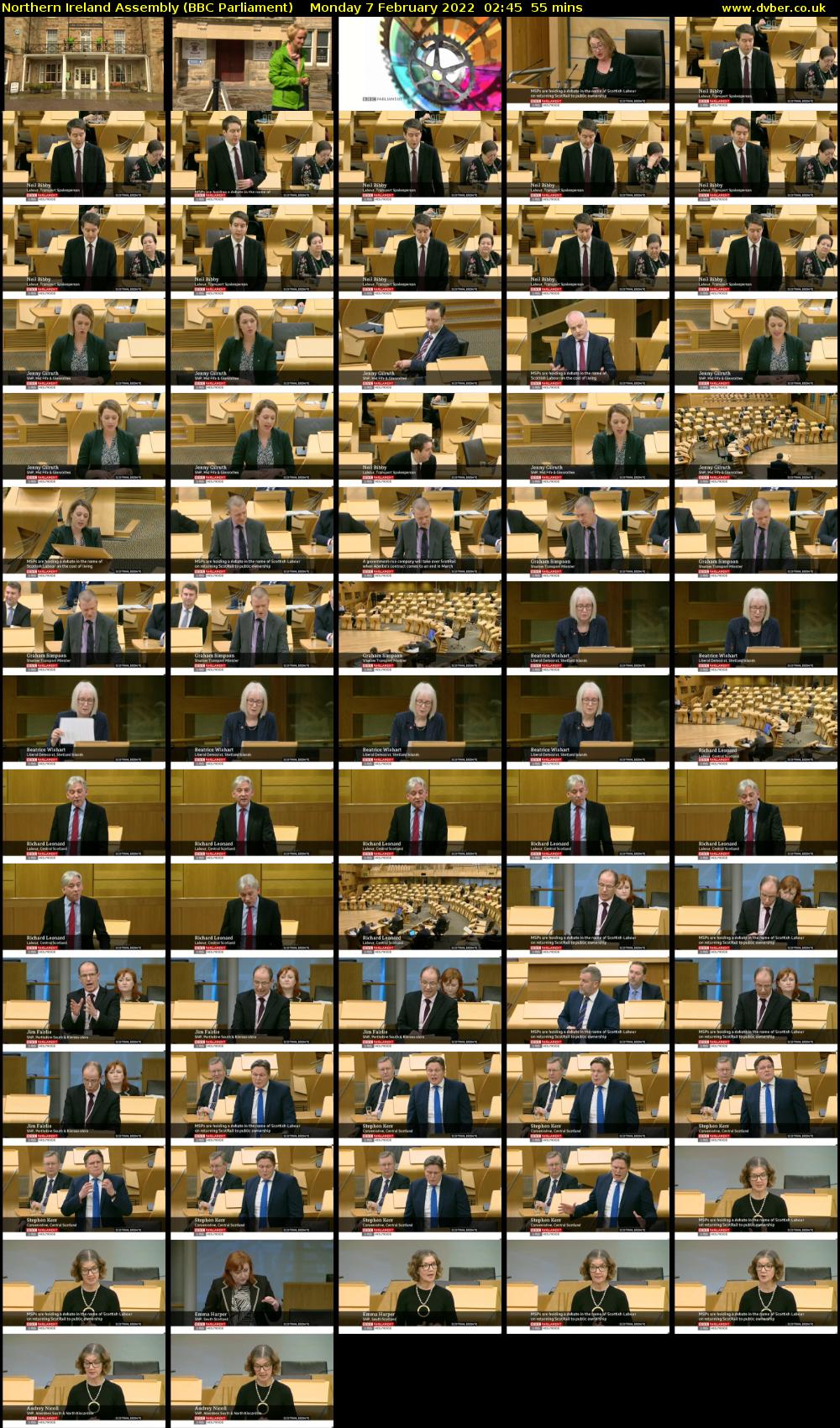Northern Ireland Assembly (BBC Parliament) Monday 7 February 2022 02:45 - 03:40