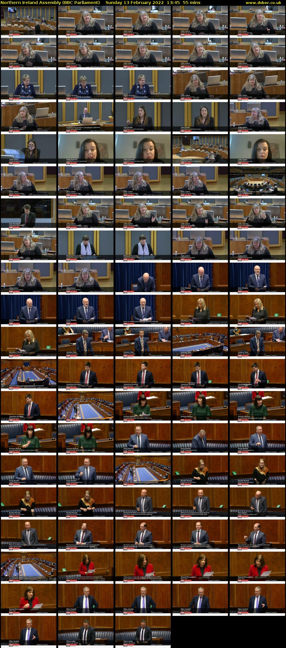 Northern Ireland Assembly (BBC Parliament) Sunday 13 February 2022 13:45 - 14:40