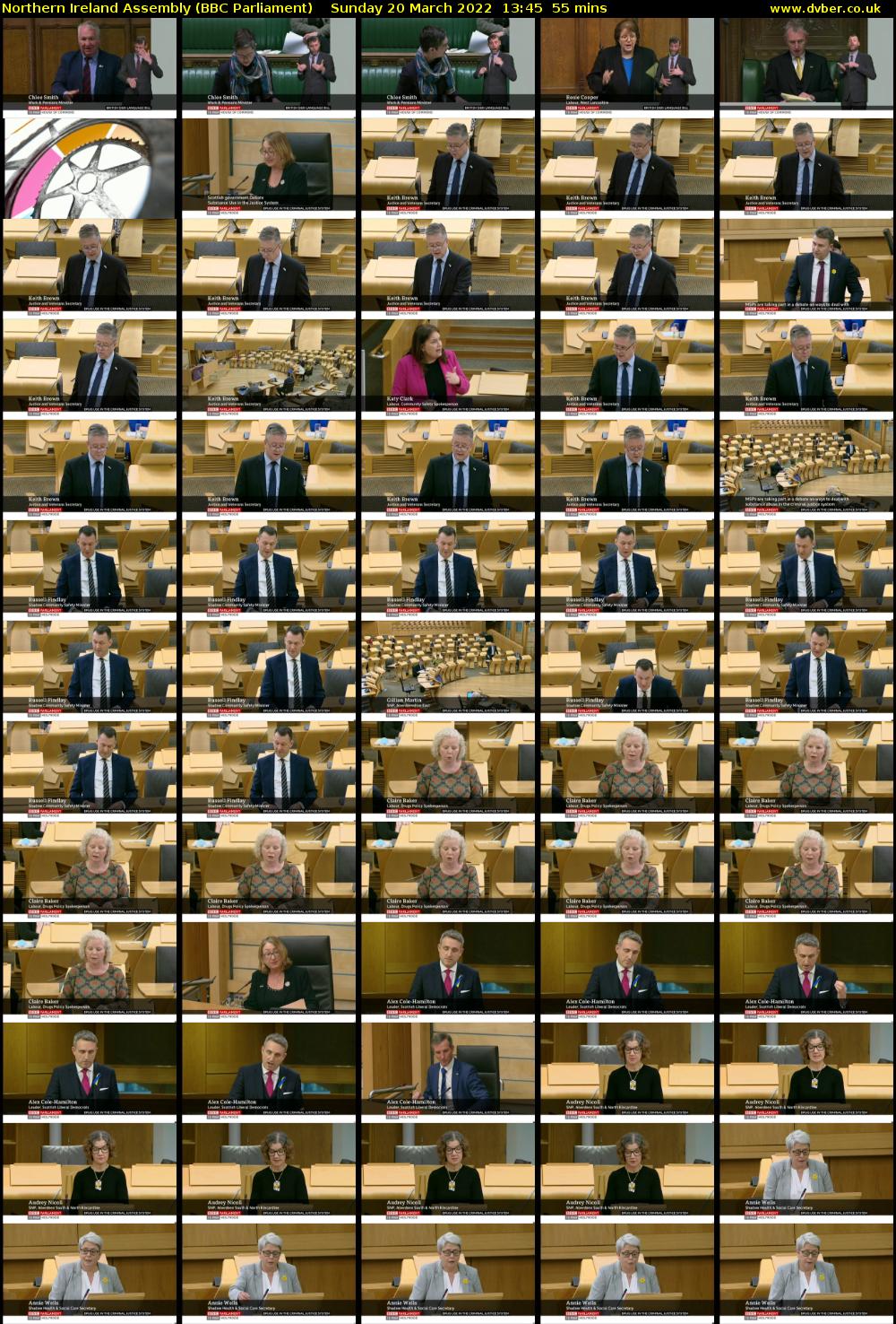 Northern Ireland Assembly (BBC Parliament) Sunday 20 March 2022 13:45 - 14:40