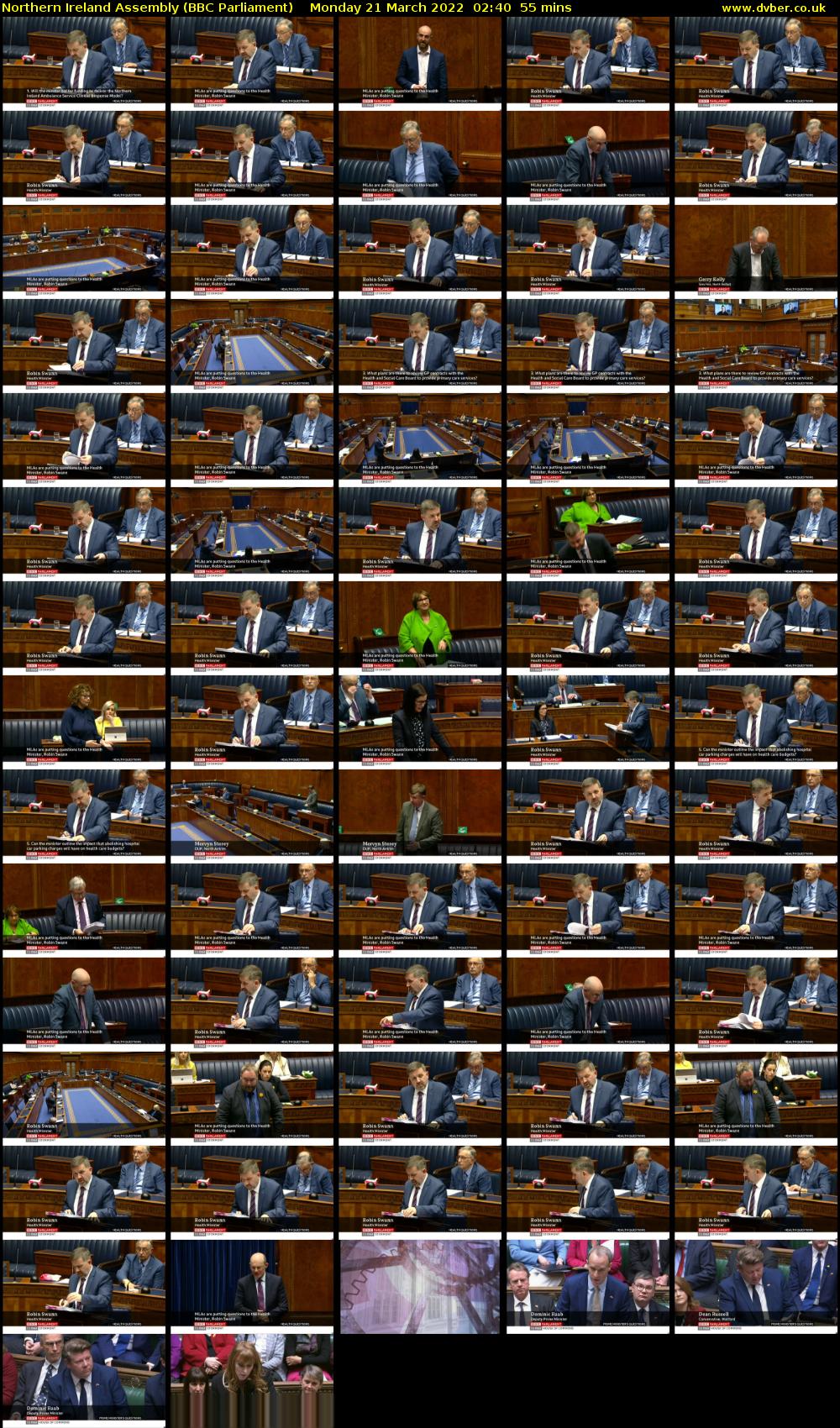 Northern Ireland Assembly (BBC Parliament) Monday 21 March 2022 02:40 - 03:35