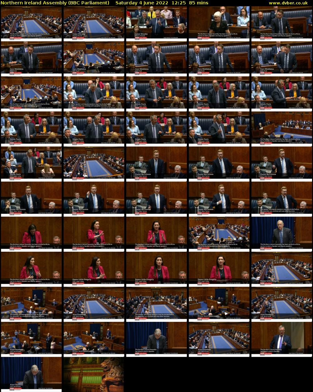 Northern Ireland Assembly (BBC Parliament) Saturday 4 June 2022 12:25 - 13:50