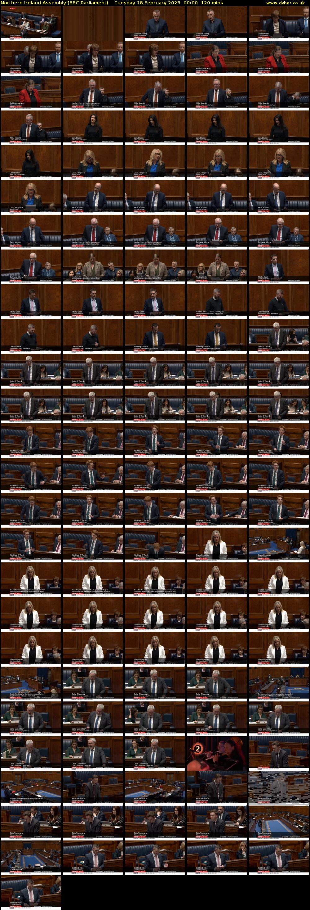 Northern Ireland Assembly (BBC Parliament) Tuesday 18 February 2025 00:00 - 02:00