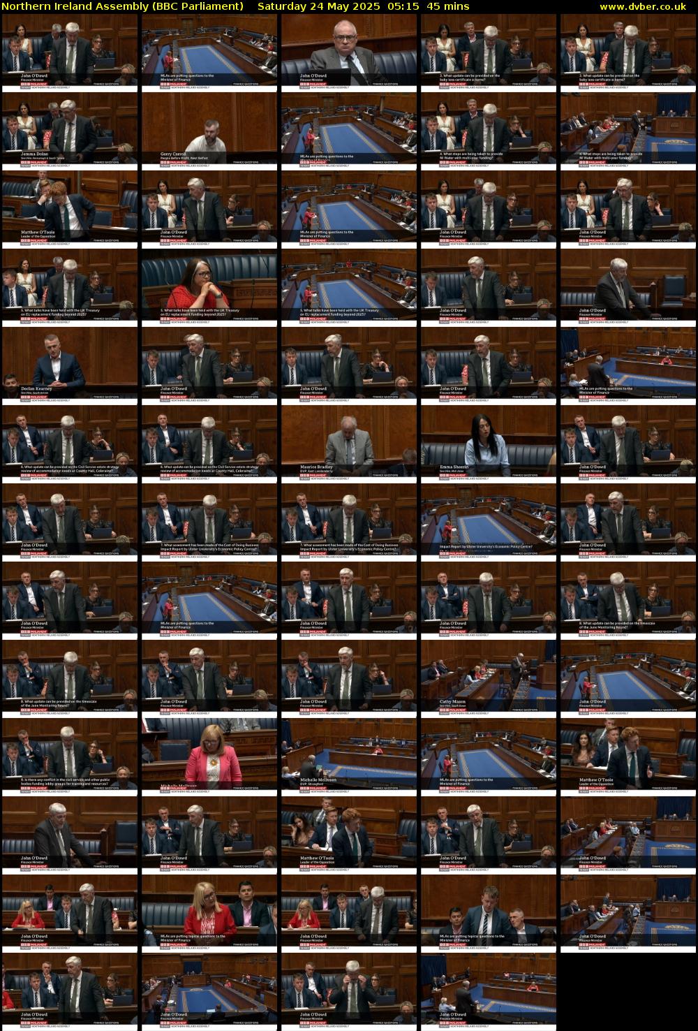 Northern Ireland Assembly (BBC Parliament) Saturday 24 May 2025 05:15 - 06:00